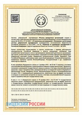 Приложение к сертификату для ИП Чебоксары Сертификат СТО 03.080.02033720.1-2020